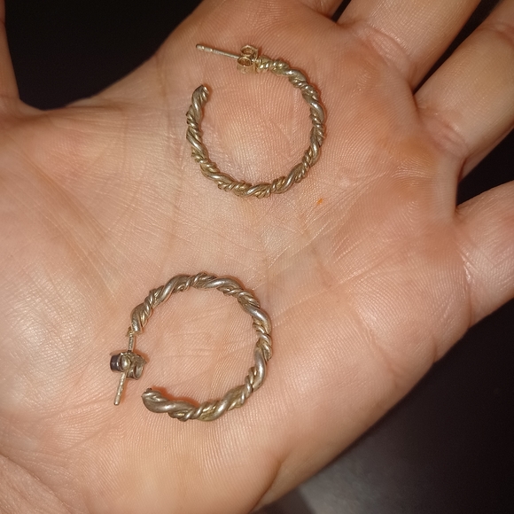 Sterling Silver Hoop Earings - Picture 3 of 3